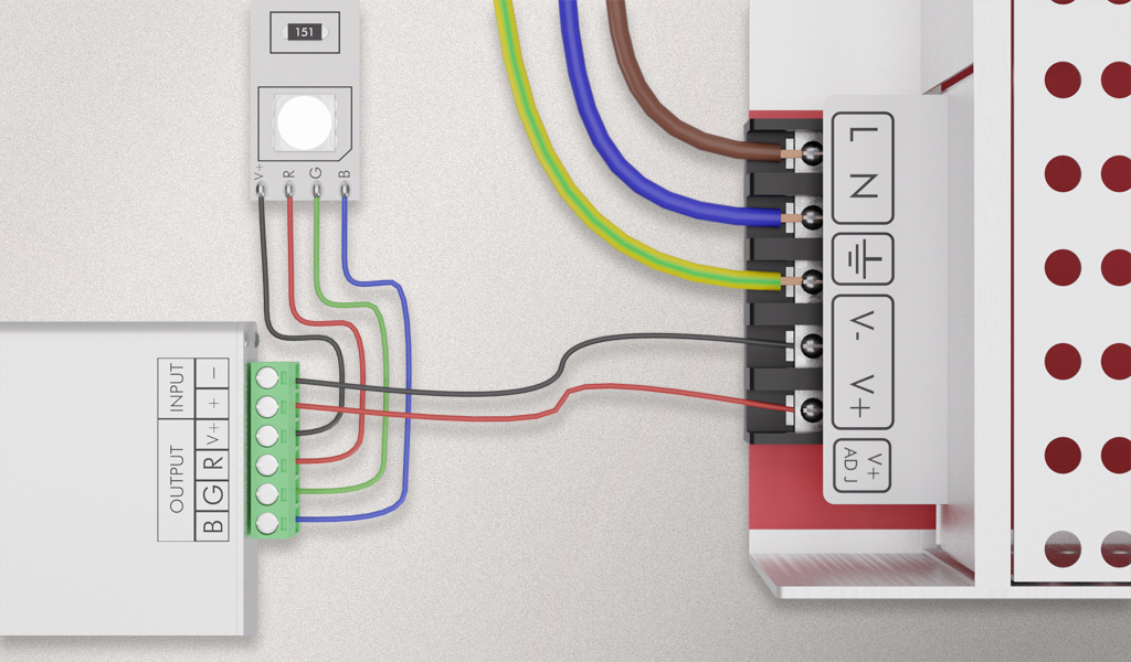 Подключение многоцветной светодиодной ленты с контроллером.jpg