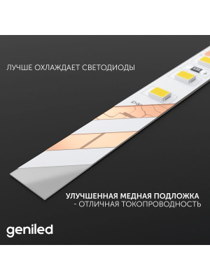 Светодиодная лента Geniled GL-60SMD5050 12В 14,4Вт/м 10x2000 RGB IP65 в России